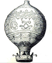 Erste Ballonfahrt der Gebrüder Montgolfier
