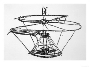 Leonardo da Vinci´s Zeichnung eines Flugobjektes